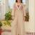 Beige silk blend embroidered palazzo set