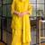 Dark-yellow chanderi embroidered palazzo set