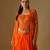 Orange Embroidered Organza Satin Tulle Indo Western Lehenga Set