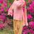 Pink cotton poly embroidered farshi salwar set