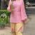 Pink cotton poly embroidered farshi salwar set