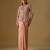 Rose gold embroidered satin tulle drape skirt set