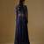 Navy blue embroidered satin tulle jacket sharara set
