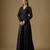 Black embroidered satin tulle jacket sharara set