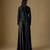 Black embroidered satin tulle jacket sharara set