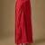 Red embroidered satin tulle jacket drape skirt set