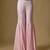 Baby pink embroidered satin tulle sharara cape set