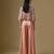 Rose gold embroidered satin tulle sharara cape set