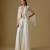 Ivory embroidered satin tulle sharara cape set