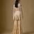 Beige embroidered satin tulle sharara cape set