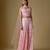 Baby pink embroidered tulle sharara set
