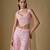 Baby pink embroidered tulle sharara set