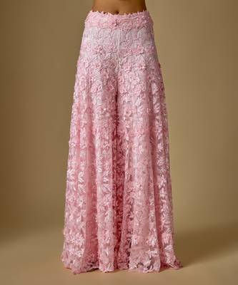 Baby pink embroidered tulle sharara set 4