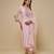Blush pink embroidered chanderi muslin organza kurta set