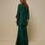 Emerald green embroidered chanderi organza sharara set