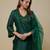 Emerald green embroidered chanderi organza sharara set