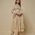 Beige embroidered chanderi muslin organza anarkali set