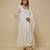 Ivory embroidered chanderi muslin organza anarkali set