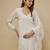 Ivory embroidered chanderi muslin organza anarkali set