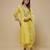Butter yellow embroidered chanderi muslin organza kurta set