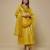 Yellow embroidered chanderi muslin organza anarkali set