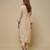 Beige embroidered chanderi muslin organza kurta set