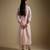 Baby pink embroidered chanderi muslin organza kurta set
