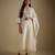 Ivory embroidered chanderi muslin organza kurta set