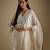 Ivory embroidered chanderi muslin organza kurta set