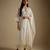 Ivory embroidered chanderi muslin organza kurta set