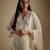 Ivory embroidered chanderi muslin organza kurta set