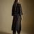 Black embroidered chanderi muslin organza kurta set