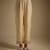 Beige embroidered chanderi muslin organza kurta set