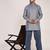 Men's solid pure linen short kurta