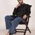Men's solid pure linen short kurta