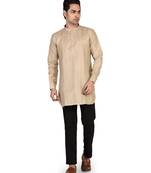 Men's pure linen pintuck short kurta