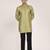 Men's pure linen short kurta with thread work