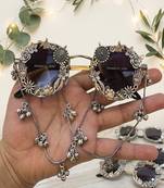 Jhankar circular oxidized sunglass - Navratri  sunglass
