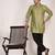 Men's pure linen short kurta with thread work