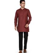 Men's pure linen pintuck short kurta