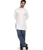 Men's pure linen pintuck short kurta