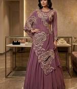 Onion Pink Sequin and Embroidery Georgette Lehenga Choli Set