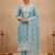 Sky blue chanderi silk embroidered salwar kameez