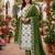 White silk blend embroidered salwar kameez
