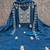 Blue silk blend embroidered salwar kameez