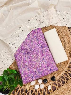 Light purple silk blend printed salwar kameez 3