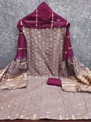 Grey silk blend abstract print salwar kameez 2