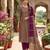 Grey silk blend abstract print salwar kameez