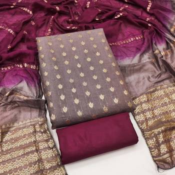 Grey silk blend abstract print salwar kameez 4