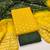 Dark yellow silk blend abstract print salwar kameez